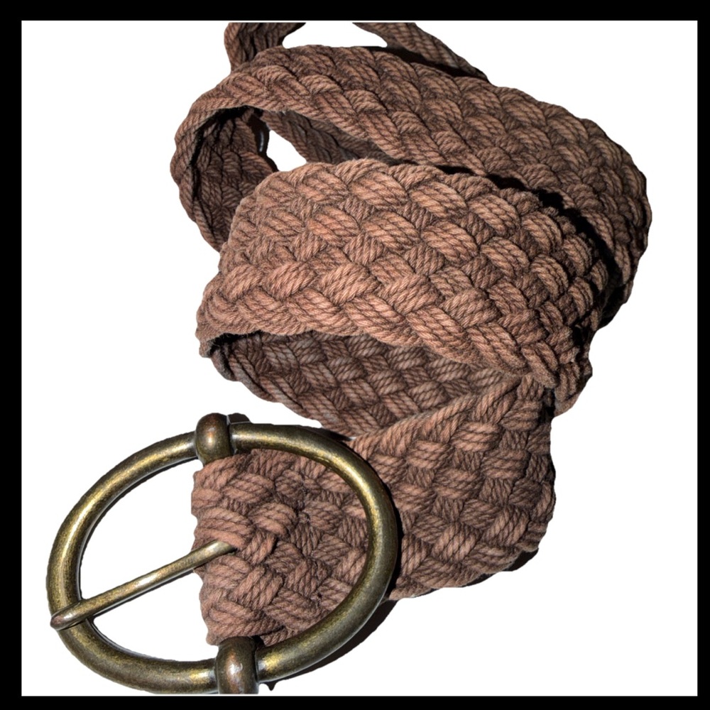 BROWN braided Weaved BOHO Belt Women's 38” long Medium Large HIPPIE FESTIVAL 38”
